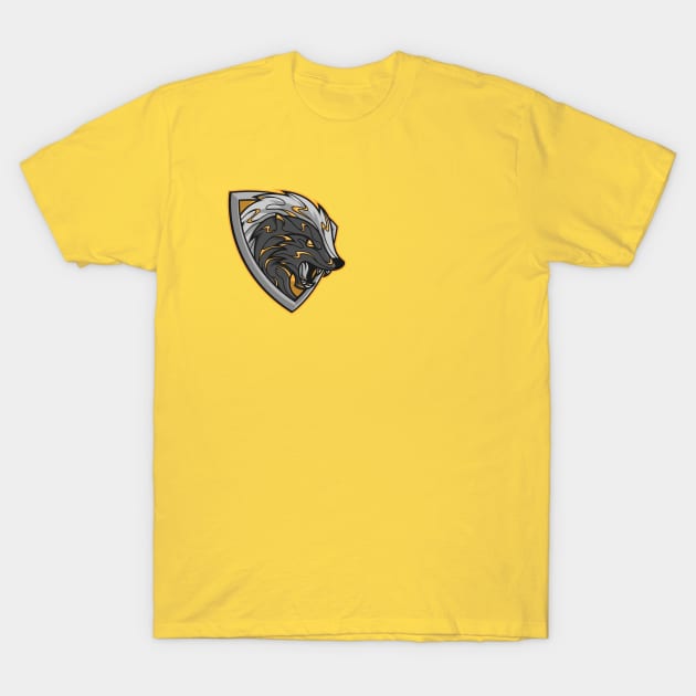 yellow and black loyal badger shield T-Shirt by FamiFriki_V